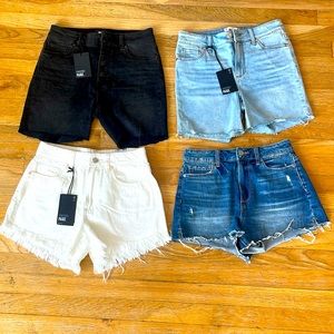 PAIGE high rise cut off shorts. Four in a bundle